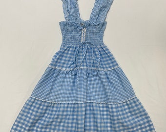 70s Youth Vintage JC Penney Gingham Check Dress Size 10