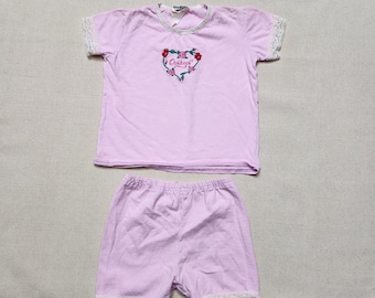 Vintage 90s OshKosh B Gosh Pink Cotton Lace Short Set Toddler Girls 2/3T