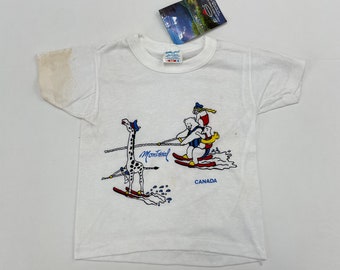 80s Kids Vintage Deadstock NWT Montreal Canada Souvenir Tshirt Size 4
