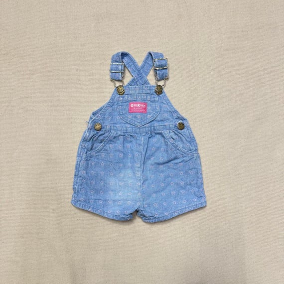 90s Kids Infant Baby Vintage Oshkosh Bgosh Flower AOP Denim 