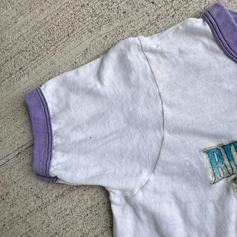 70s Kids Vintage Sparkly RIBET Frog Print Rangler T-Shirt M 7Y 8Y 9Y Baby Tee Made In USA