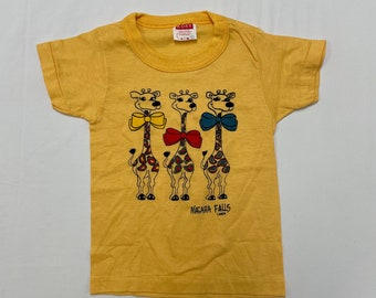 Enfants vintage des années 90, cadavres d'animaux, girafes, t-shirt souvenir des chutes du Niagara, Canada 2-4 ans