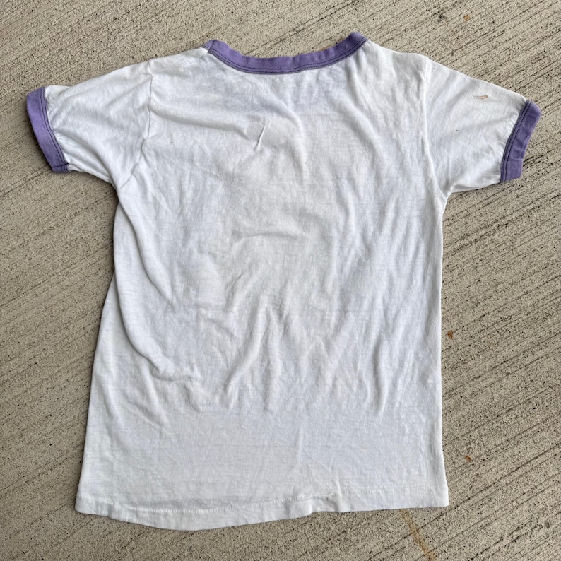 70s Kids Vintage Sparkly RIBET Frog Print Rangler T-Shirt M 7Y 8Y 9Y Baby Tee Made In USA