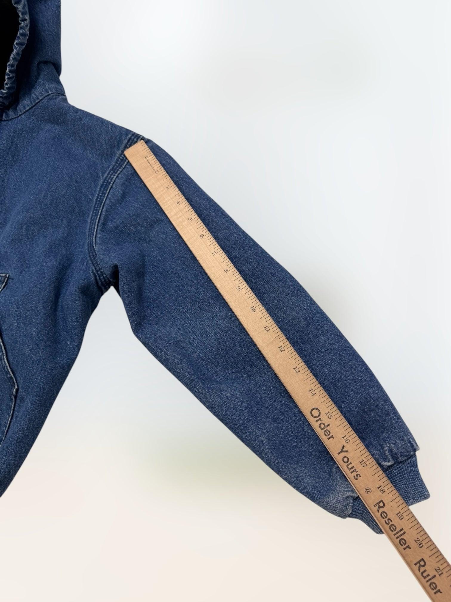 Kids Vintage Faded Denim Carhartt Active Lined Plaid Fleece