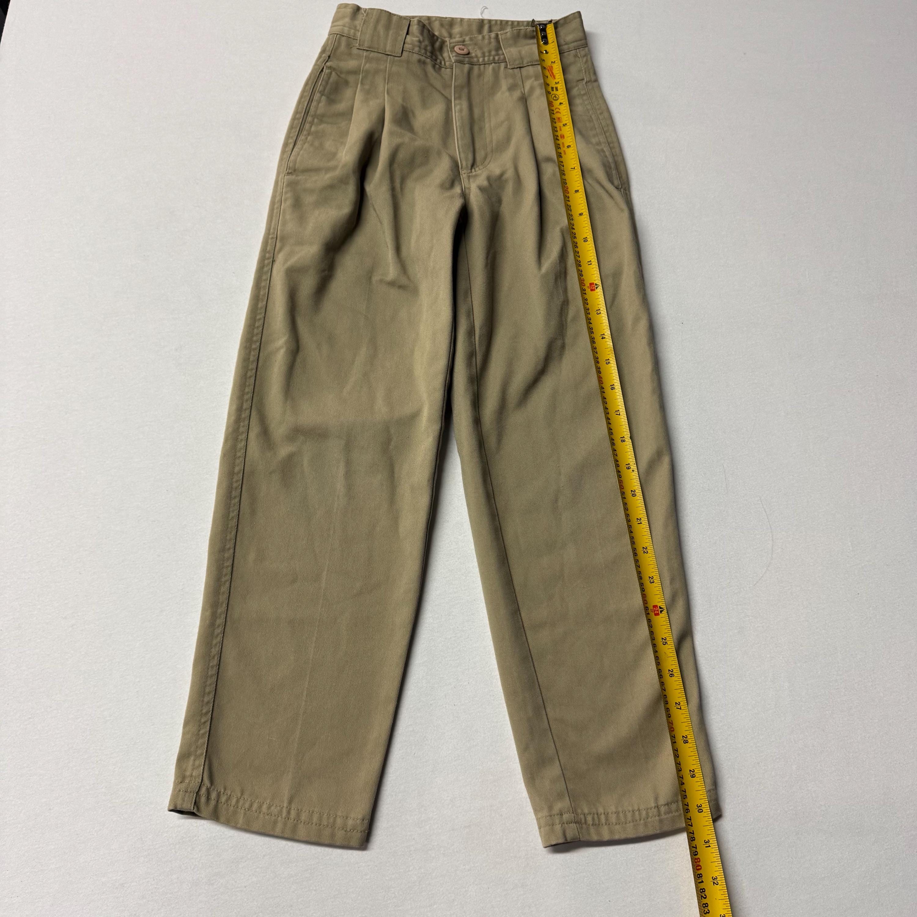 Vintage Bugle Boy Kids Khaki Pants Size 8S Pleated Front Chino
