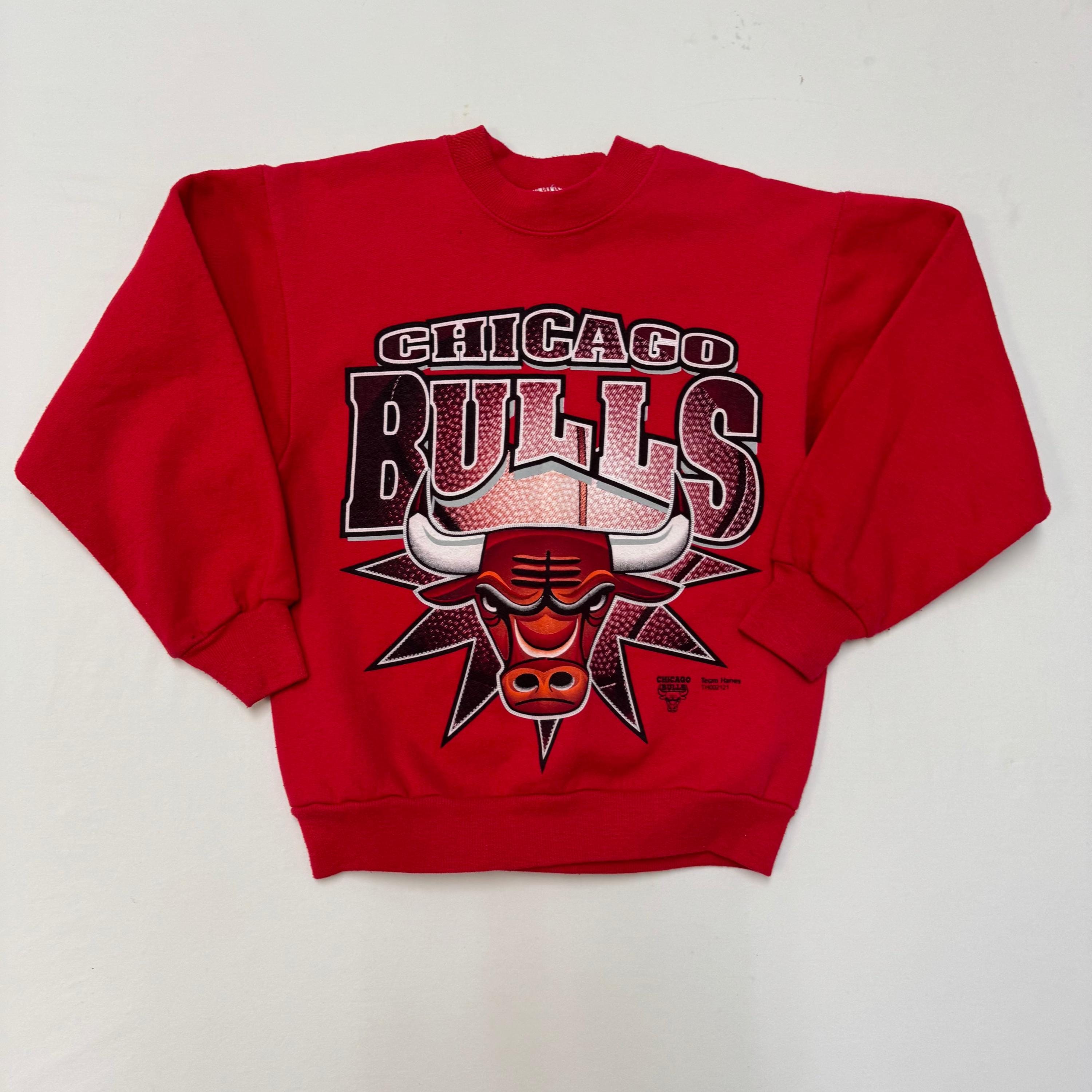 Vintage Chicago Bulls Sweatshirt, Big Logo Hanes Crew, Youth