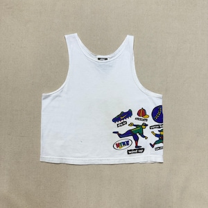 90s 2000&#39; Kids Toddler Vintage Nike Baseball Great Graphic White Tank Top / 5y 6y 7y / Made in USA