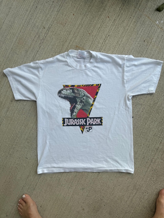 Buy 90s 1993 Kids Youth Vintage Jurassic Park T-shirt 50/50 White