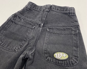 90s/Y2K Kids Vintage Skater Black Denim Shorts Size 10