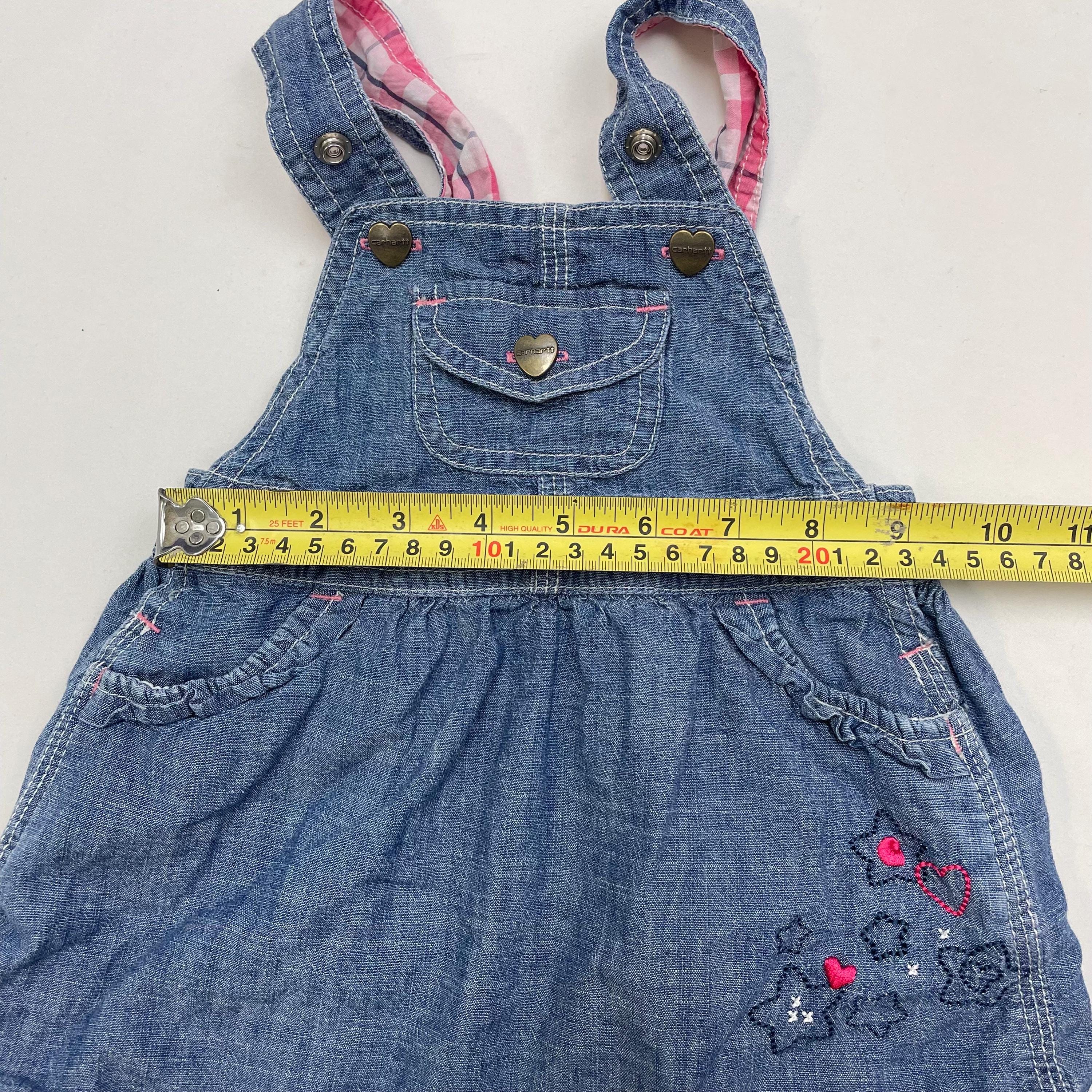 carhartt denim dress Carhartt Embroidered Blue Jean Jumper Dress 100% Cotton Girls 6 Months