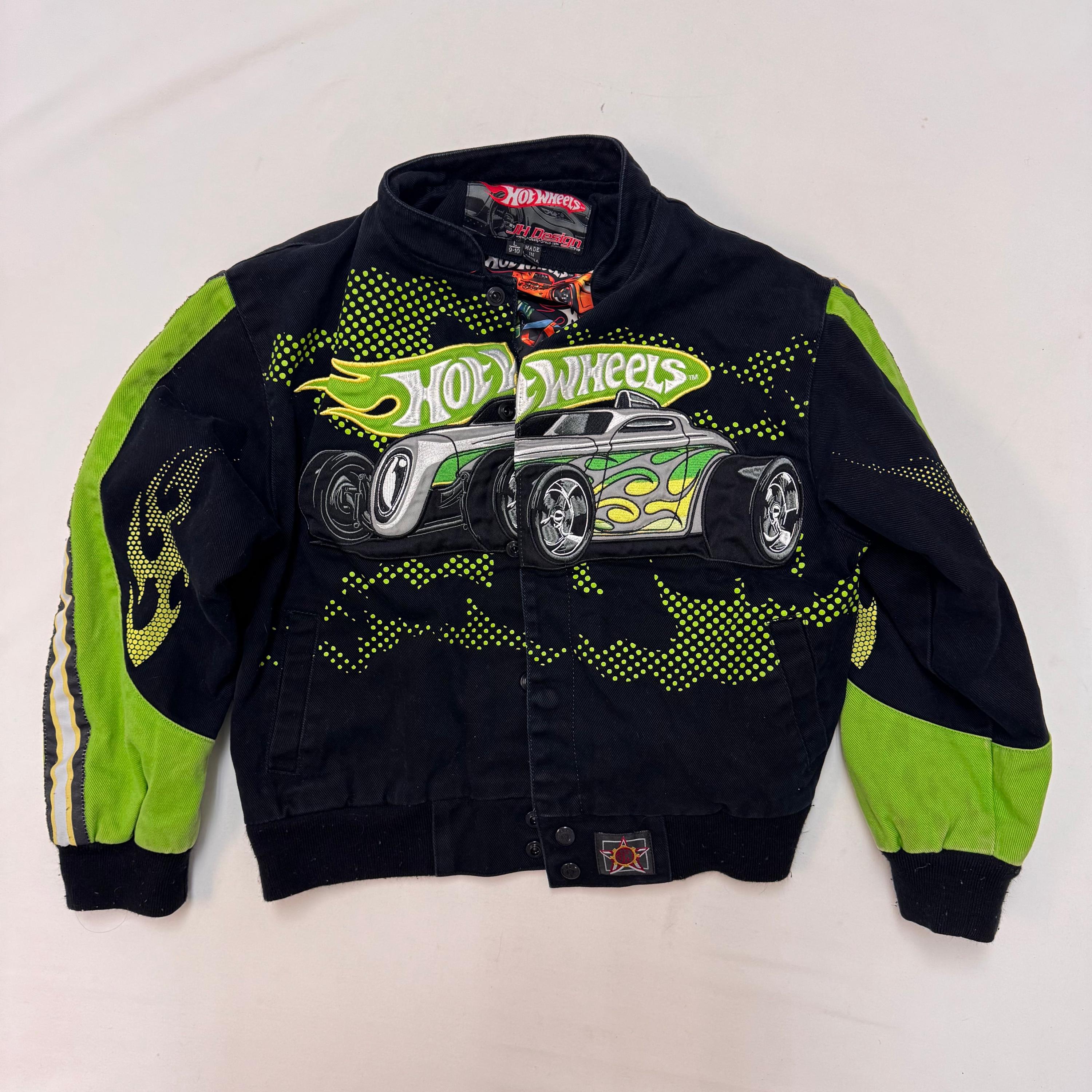 hot wheels レーシングジャケット Kids Big Logo Hot Wheels Racing Snap Jacket L 9Y 10Y - Etsy