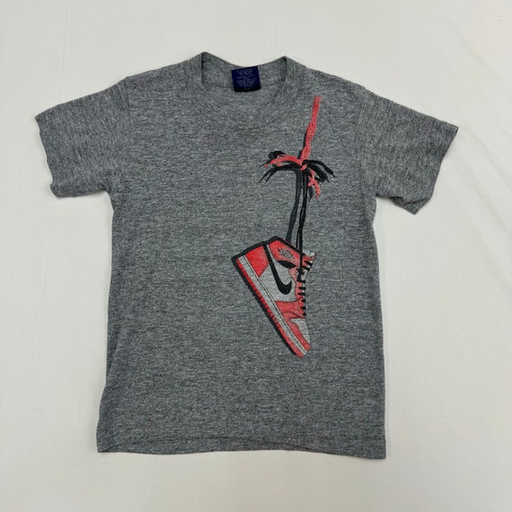 80s Kids Nike Air Jordan Sneaker Over the Shoulder T-shirt Size M 