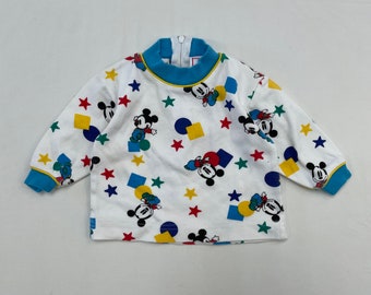 90s Kids Vintage Disney Baby Mickey Long Sleeve Top 6m