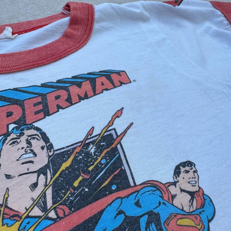 80s Kids Toddler Vintage Ringer Superman Special 50Th Birthday Design Short Sleeve White T-Shirt 3Y 4Y 5Y
