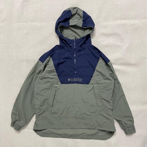 Vintage 90's Men's Columbia Half Zip Windbreaker Hooded Pull