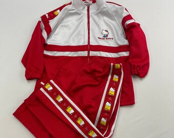 2001 Kids Vintage Sanrio Hello Kitty Tracksuits 2 Piece Set Size 120/7-8y