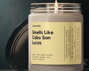 Smells Like Cabo San Lucas Soy Wax Candle, Mexico Decor, 9oz. Candle