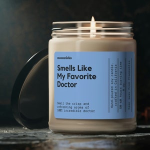 Smells Like My Favorite Doctor Soy Wax Candle, Gift For Doctor, Doctor's Gift Candle, Candle Decoration For Doctor, 9oz. Doctor Gift Candle