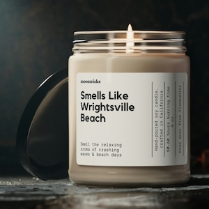 Smells Like Wrightsville Beach North Carolina Soy Wax Candle, Wrightsville Beach, Wilmington North Carolina Candle, Eco Friendly 9oz. Candle
