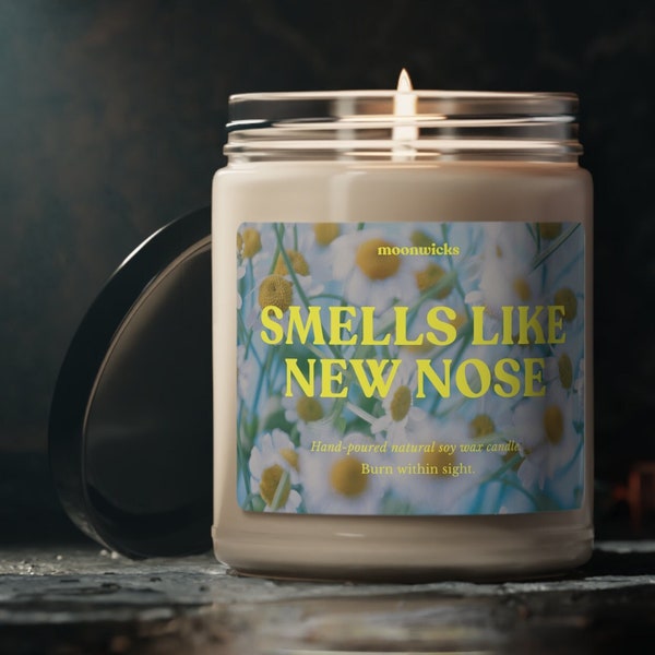 Smells Like New Nose Soy Wax Candle, Nose Job Gift Candle, Nose Job Recovery Gift, Plastic Surgery Gift Candle, Eco Friendly 9oz. Candle