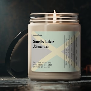 Smells Like Jamaica Soy Wax Candle, Moving To Jamaica Gift, Jamaica Candle Decoration, Jamaica Souvenir Gift, Eco Friendly 9oz. Candle