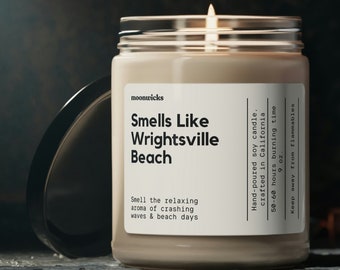 Smells Like Wrightsville Beach North Carolina Soy Wax Candle, Wrightsville Beach, Wilmington North Carolina Candle, Eco Friendly 9oz. Candle
