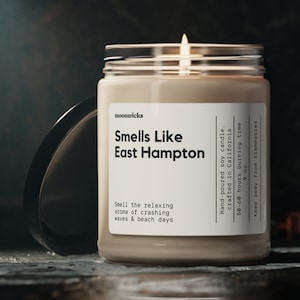 Smells Like East Hampton Soy Wax Candle, East Hampton Candle Decoration, Long Island Candle, Hamptons Gift Candle, Eco Friendly 9oz. Candle