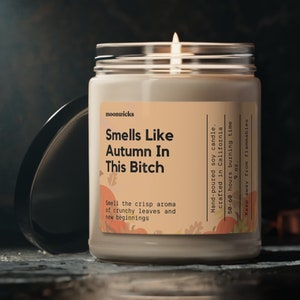 Huele a otoño en esta perra Vela de cera de soja, Vela de otoño, Vela para el otoño, Vela de otoño, Decoración de otoño, Ecológico 9 oz. Vela