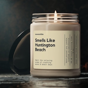 Smells Like Huntington Beach California Soy Wax Candle, California Candle, Huntington Beach Decoration, Beach Decor, Eco Friendly 9oz Candle