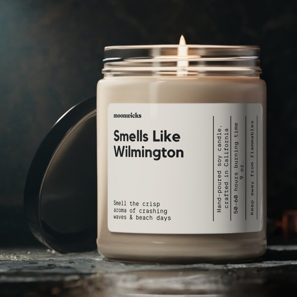 Smells Like Wilmington North Carolina Soy Wax Candle, Wilmington Gift Candle, Wrightsville Beach Decoration, Eco Friendly 9oz. Candle