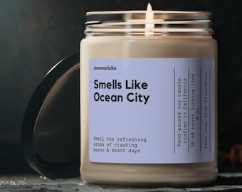 Smells Like Ocean City Maryland Soy Wax Candle, Ocean City Decoration, Gift For Ocean City, Maryland Candle, Eco Friendly 9oz. Candle