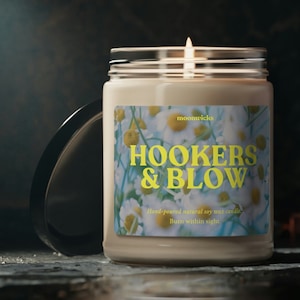 Hookers And Blow Soy Wax Candle, Funny Candle Gift, Joke Candle Gift, Hookers & Blow Eco Friendly 9oz. Candle, Husband or Boyfriend Candle