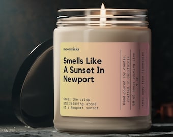 Smells Like A Sunset In Newport Rhode Island Soy Wax Candle, Newport Decoration, Rhode Island Gift, Newport RI Gift, Eco Friendly 9oz Candle