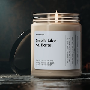 Smells Like St. Barts Soy Wax Candle, St. Barts Caribbean Candle Decoration, Caribbean Gift, St. Barts Candle, Eco Friendly 9oz. Candle