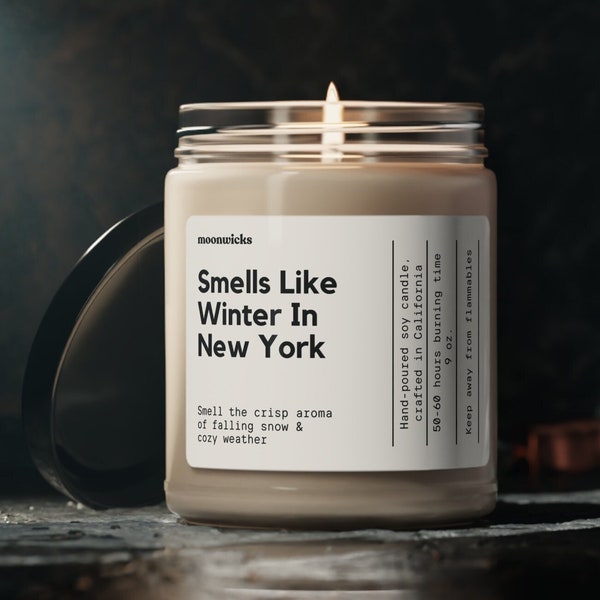 Smells Like Winter In New York Soy Wax Candle, New York Decoration, New York Gift, Winter Candle, New York Winter, Eco Friendly 9oz. Candle