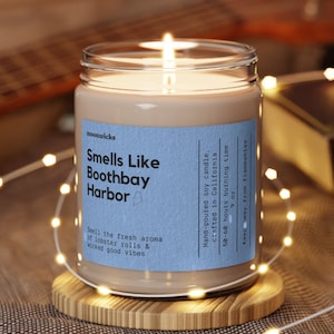 Smells Like Boothbay Harbor Maine Soy Wax Candle, Boothbay Harbor Decoration, Boothbay Harbor Gift, Eco Friendly 9oz. Maine Candle