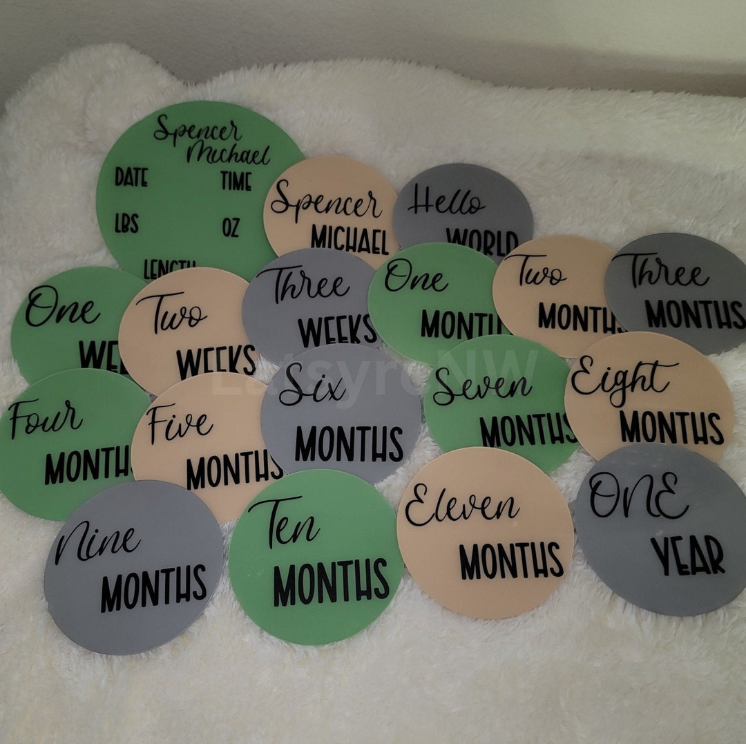 Baby Milestone Markers, Baby Photo Props, Monthly Baby Milestones ...