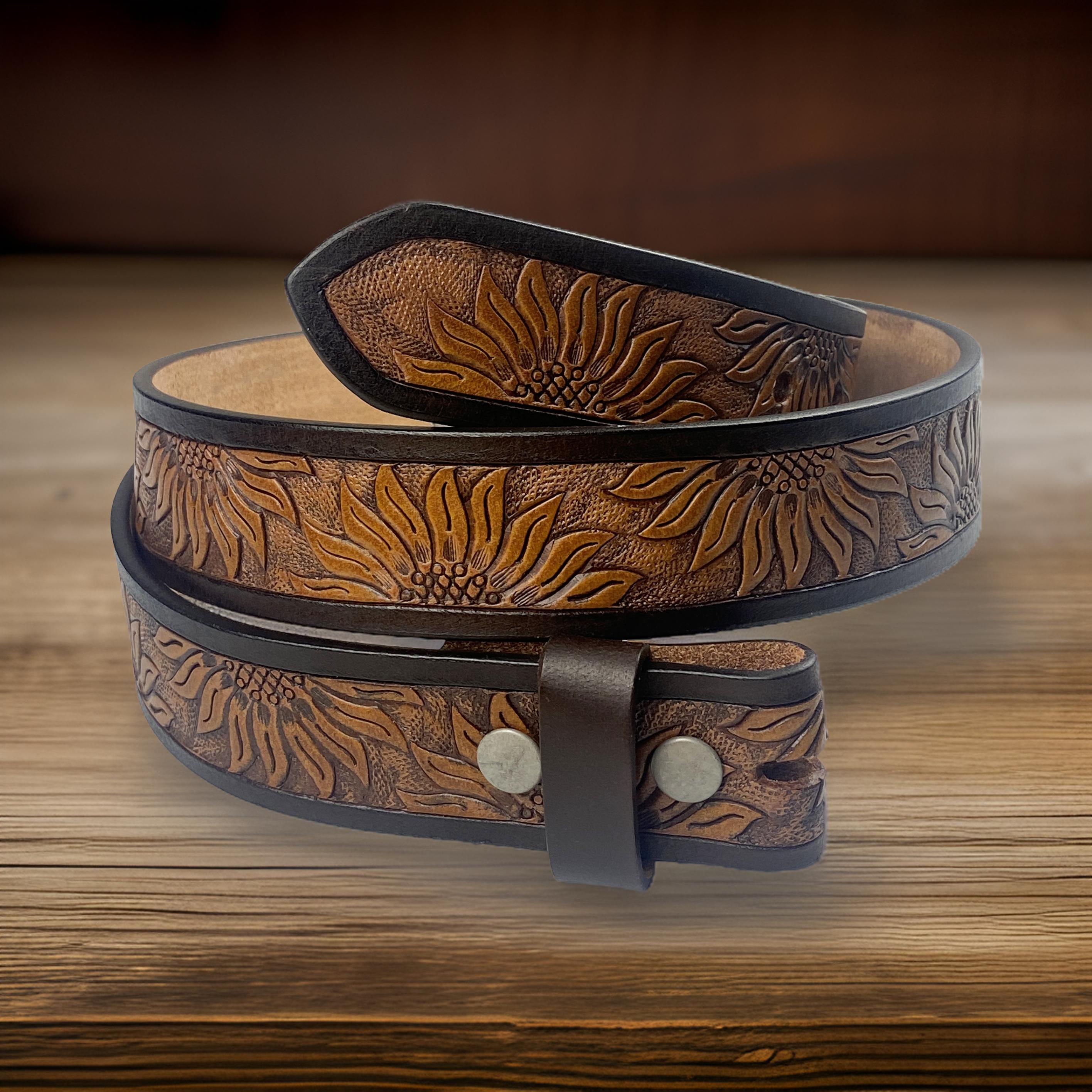 Genuine Leather Western Carved Embossed Tooled Cowboy 