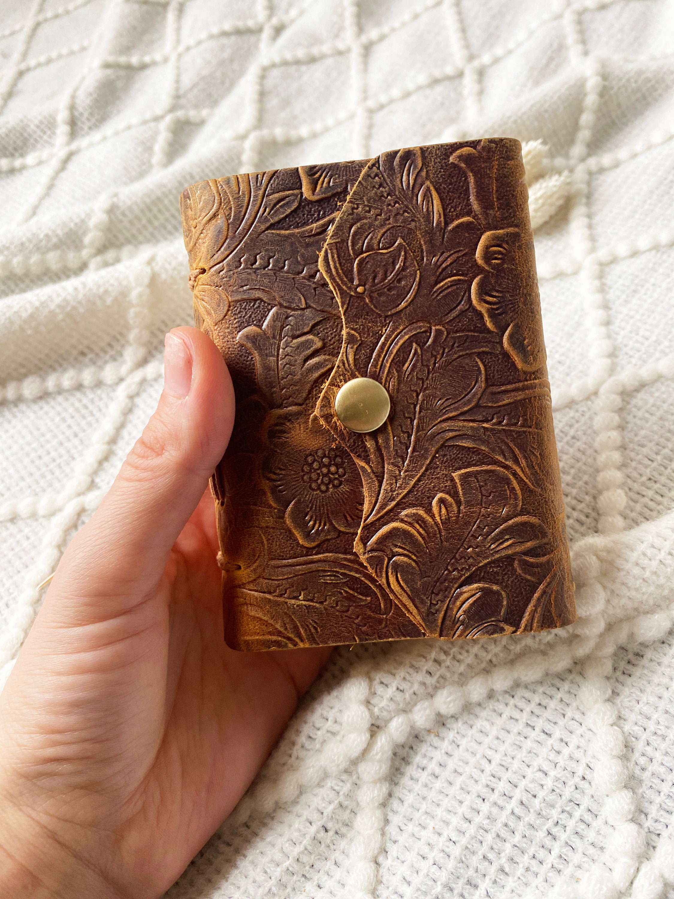Personalized Mini Leather Notebook, Small Leather Notepad, Daily ...
