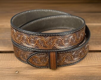 thumbnail image 2 of Handmade Men's Western Leather Belt – Full Grain, 1.5" Wide – No Buckle – Heavy Duty 2 of 2