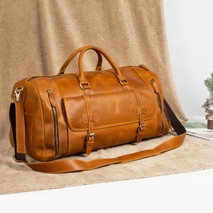 Personalized Outdoor Bag, Personalized Leather Gym Bag, Weekender Bag, Leather Duffle Bag, Large Travel Bag, Holiday Bag, Groomsmen Gift Bag