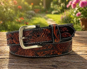 Personalized Genuine Leather Dress Belt, Father's Day Gift, Custom Engraved Mens Belt, Anniversary Gifts for Husband, Gifts for Him