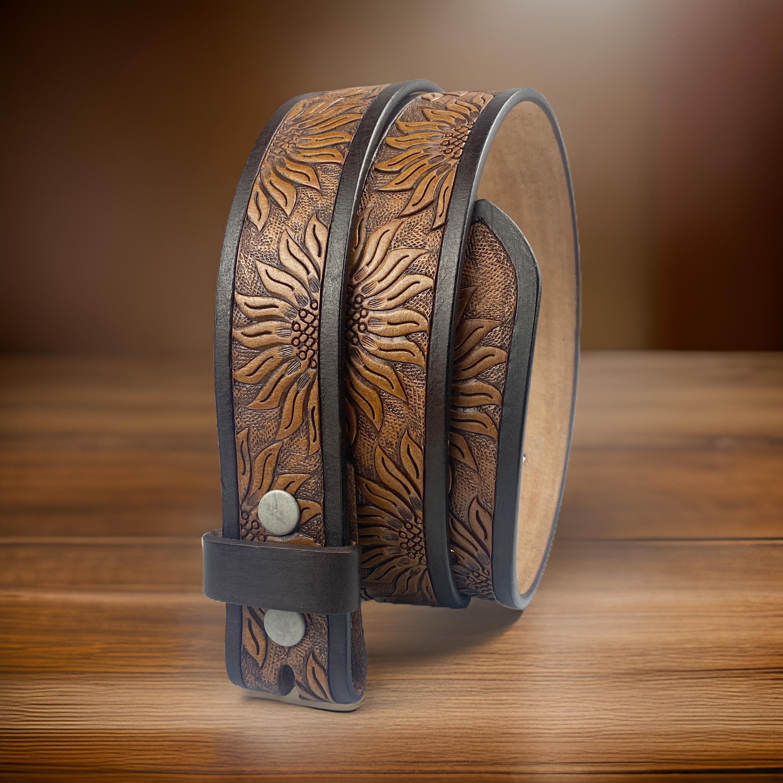 Genuine Leather Western Carved Embossed Tooled Cowboy  display picture 1