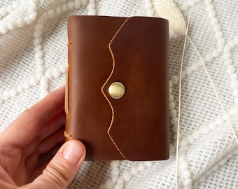Small Leather Notepad, Personalized Mini Leather Notebook, Daily Personalized Journal for Women Men