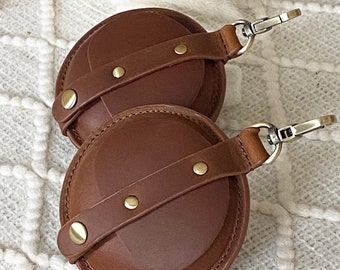 Personalized Leather Airpod Case Cover, Leather Dice Coin Bag, Coin Pouch Keychain, Leather Coin Purse,  Money Pouch, Coin Key Holder