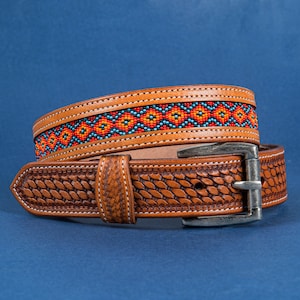 Tooled Western Floral Engraved Leather Belt 100% Genuine Full Grain Cowhide Engraved Personalized Handmade Genuine Leather Cowboy Belt