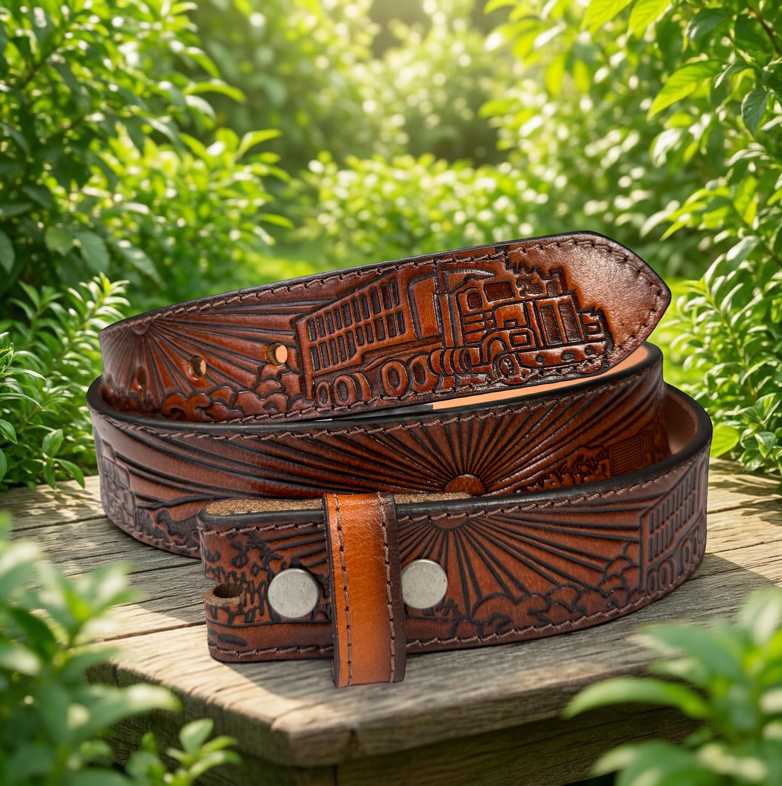 Genuine Leather Western Carved Embossed Tooled Cowboy  display picture 1