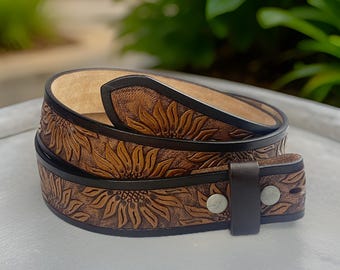 Genuine Leather Western Carved Embossed Tooled Cowboy  display picture 3