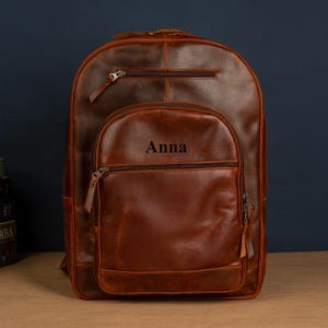 Unisex Genuine Leather Backpack, Mini Laptop Backpack For Women, Minimalist Leather Backpack, Leather Bag Women, Small School Backpack