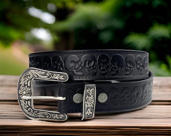 Western Genuine Leather Belt For Men Women Cowboy Cowgirl Rodeo Engraved Custom Carved Belt
